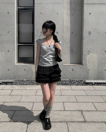 Lit Tiered Mini Skirt Pants